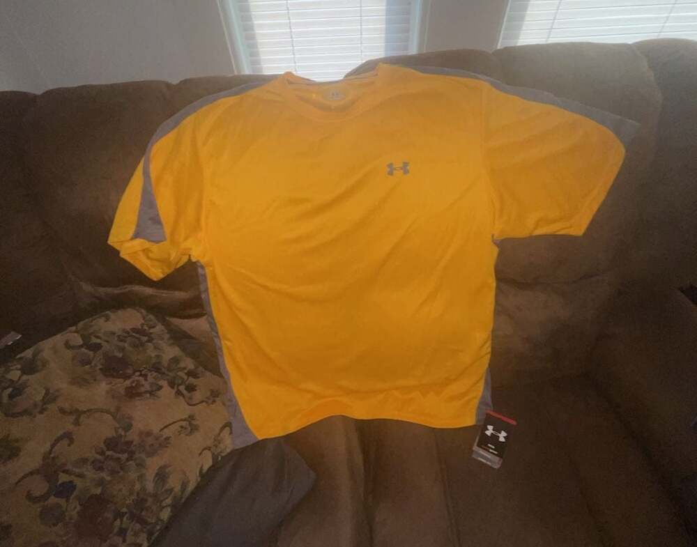 Under Armour Men's Short Sleeve Tech T-Shirt Yellow/Grey XXL